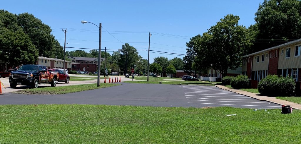 Re-paving and striping